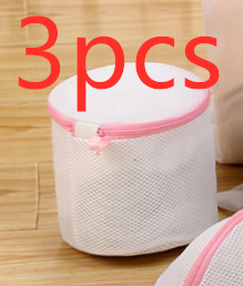 White nylon mesh laundry bags for delicates, underwear and shapewear - Cylinder 3pcs