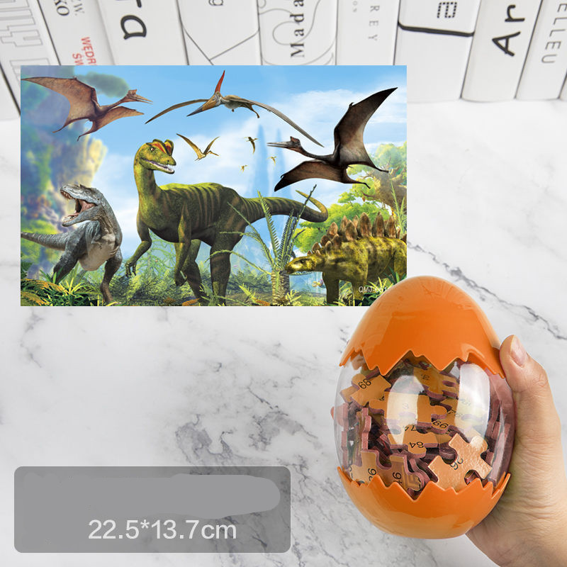 60-piece dinosaur egg puzzle set in dinosaur egg packaging - 10