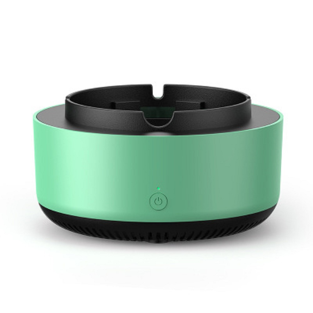 Electronic air purifier ashtray for cigarettes in ABS plastic - Green