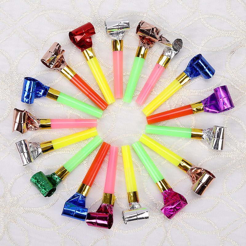 Colorful plastic dragon blow roll children's toy in stick and hammer style - Random delivery-1PCS