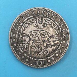 1897 U.S. Morgan skull commemorative coin in white copper, 38mm - Main product view