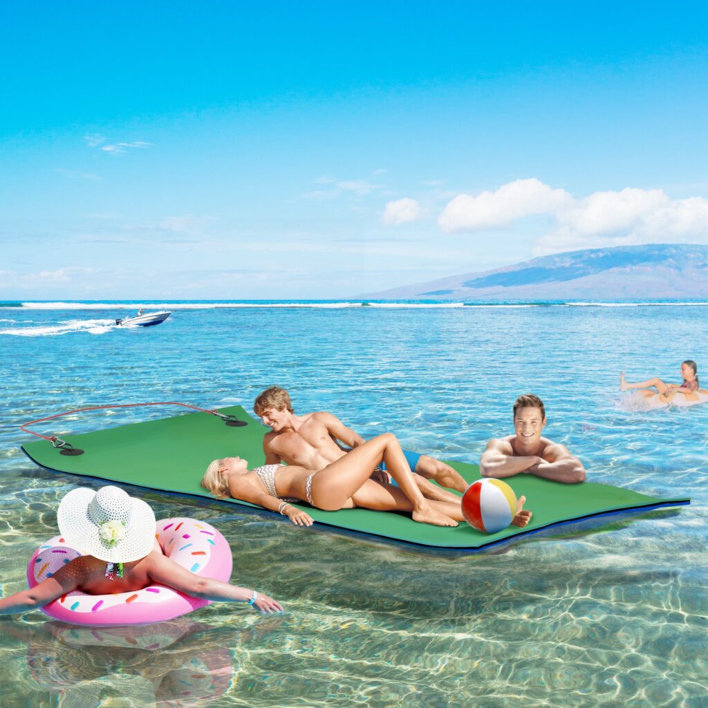Lily Pad Floating Water Mat for 2 Adults, Green – 107.5 x 71.1 in