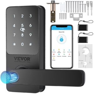 5-in-1 smart door lock with fingerprint reader, keypad, handle and app control - Main product view