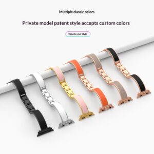 Fashion chain-link watch strap for compatible Apple models - Main product view