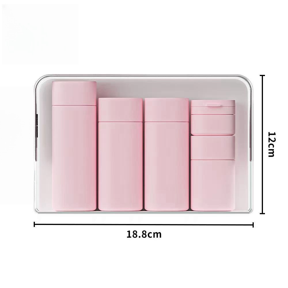 Portable frosted travel bottle filling set in Nordic colors - Suit Nordic Pink-Bottle Filling Set-Pink