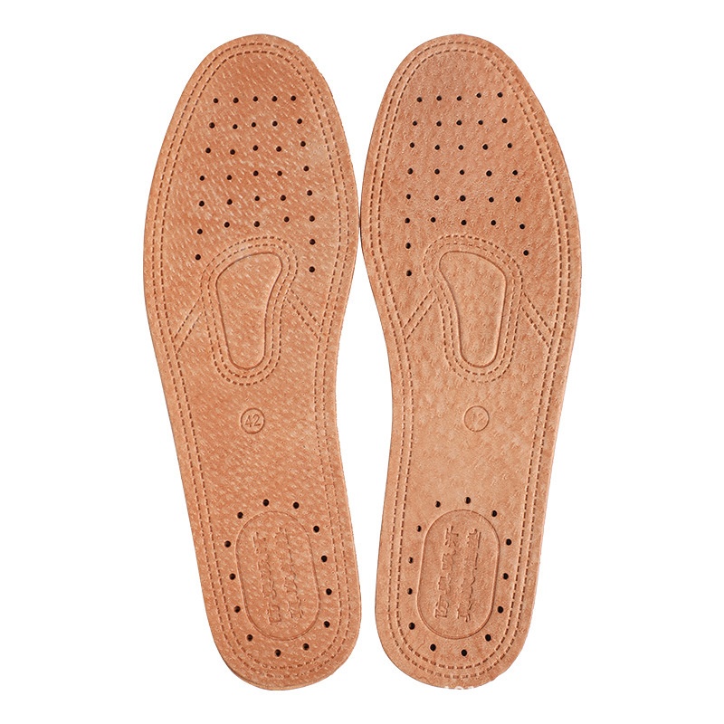 Brown breathable pigskin insoles for adults - Brown-36