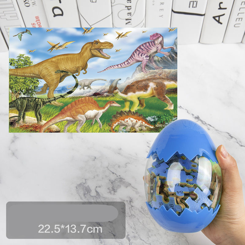 60-piece dinosaur egg puzzle set in dinosaur egg packaging - 11