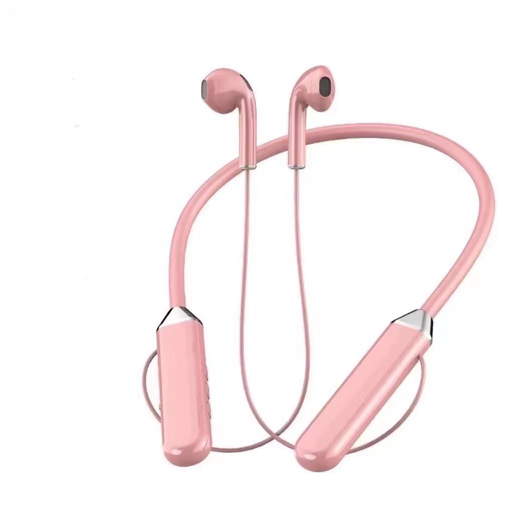 Neckband Bluetooth in-ear sports earphones with charging cable - Pink Bags