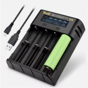YONII 4-slot USB LCD smart battery charger for Li-ion, Ni-MH and Ni-Cd batteries - Main product view