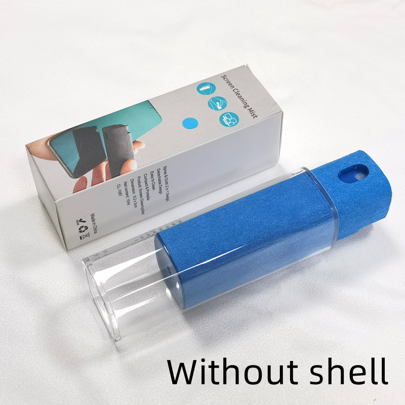 Portable screen cleaner spray with built-in microfiber wipe - Sky blue-Without shell