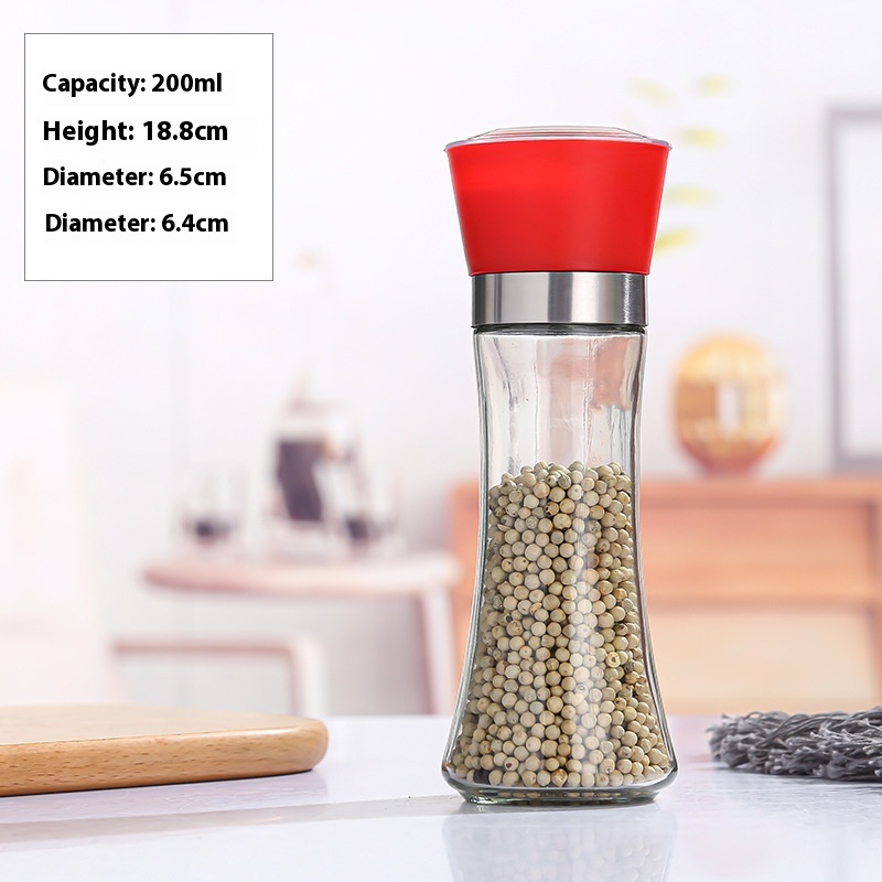 Household kitchen pepper grinder with 180ml and 200ml options - 200ml Grinder Random Color