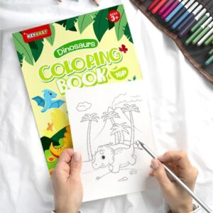 Toddler picture painting and coloring book with mermaid, space, or dinosaur theme - Main product view