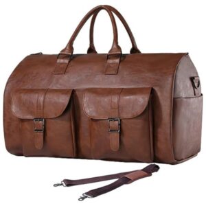 Portable folding PU leather travel bag with 36–55L capacity - Main product view