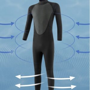 Long-sleeve black SBR neoprene wetsuit for swimming, snorkeling, and surfing - Main product view