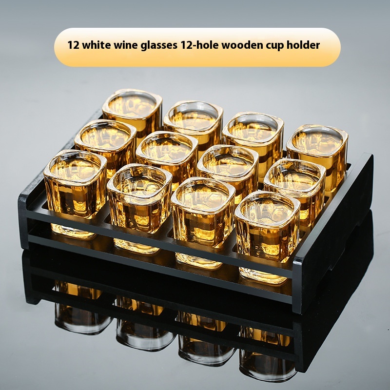 Small baijiu glass cup set with optional wine rack - Suit 2