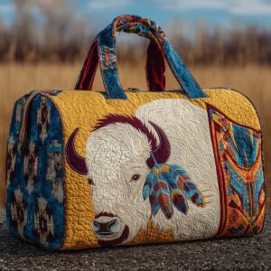 Quilted handheld polyester travel bag with printed pattern - Main product view