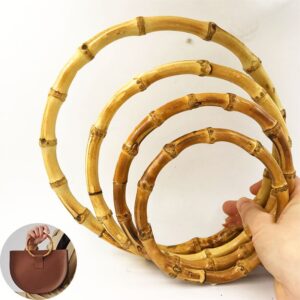 Round real bamboo bag handle ring for DIY handbags - Main product view