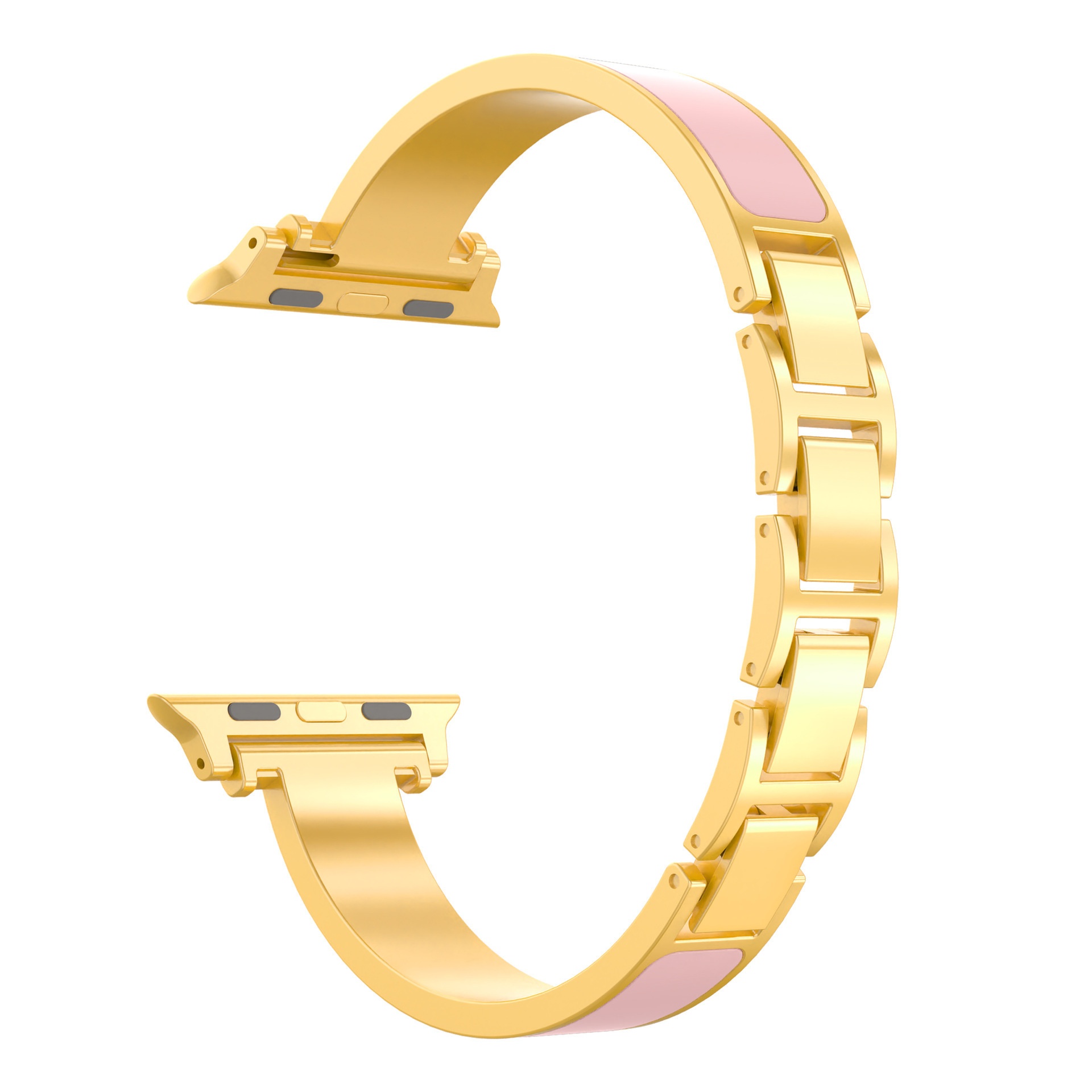 Fashion chain-link watch strap for compatible Apple models - Gold Powder-38or40or41mm