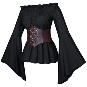 Medieval-style women's pirate shirt cosplay costume - Main product view