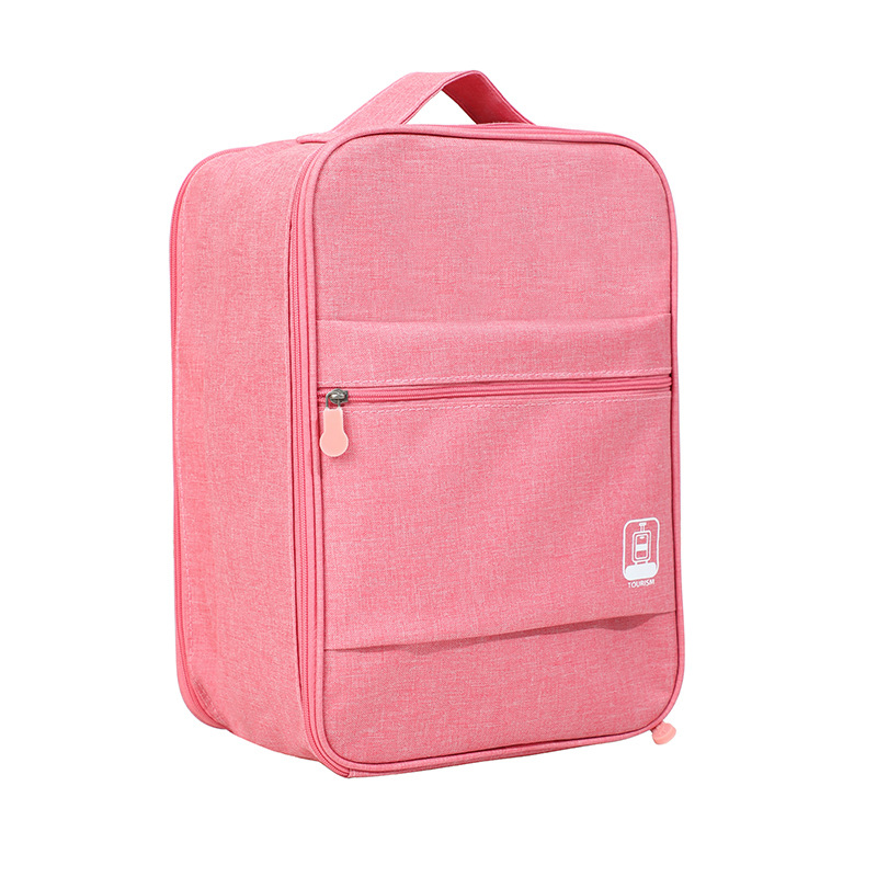 Foldable Oxford cloth hanging shoe bag for luggage - Pink