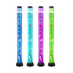 4-foot sensory bubble tube lamp with floating fish and colorful lighting - Main product view