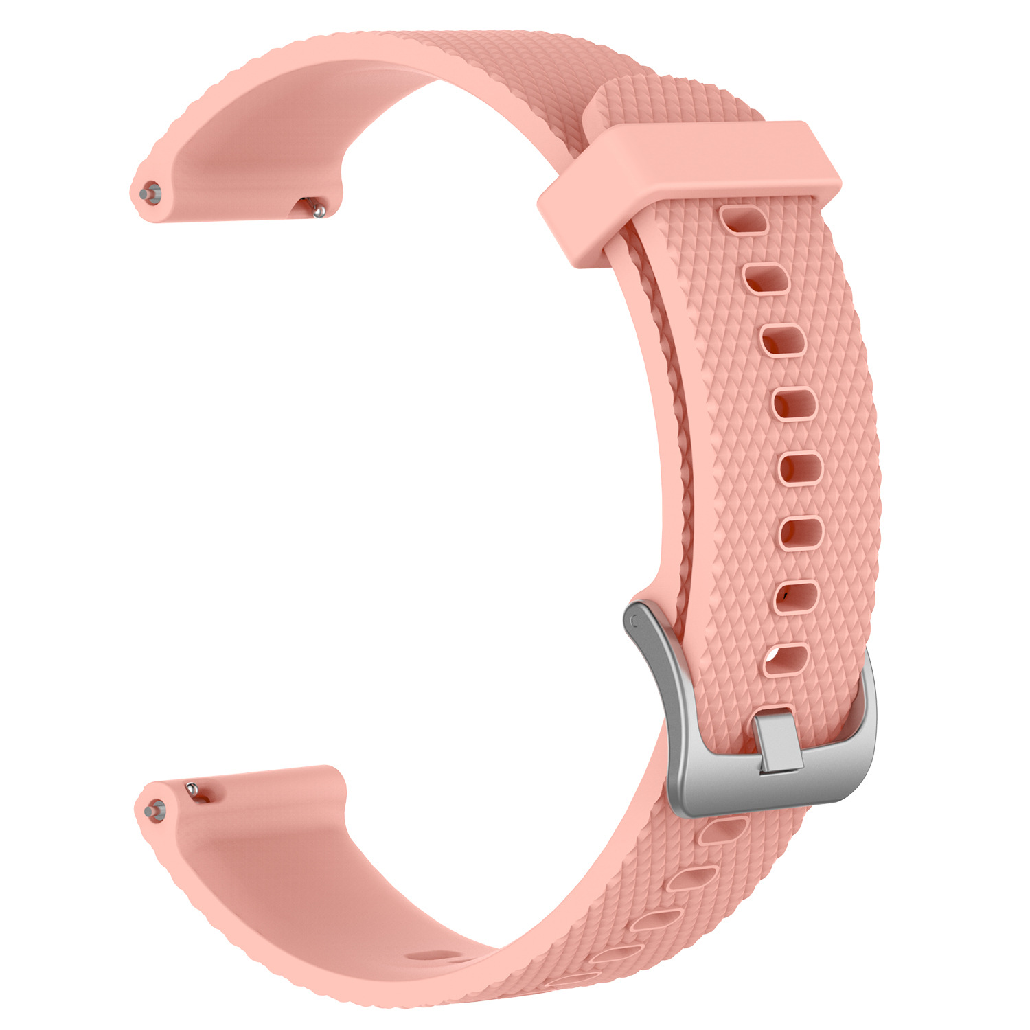 Textured 20mm silicone sports watch strap with steel buckle - Khaki-Plus Size 20mm Width