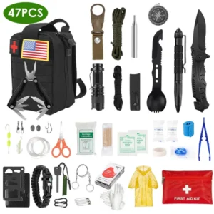 47-piece emergency survival kit and EDC gear - Main product view