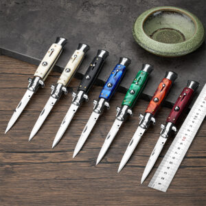 Multifunctional folding box opener knife with resin and wood handle options - Main product view